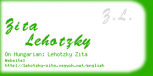 zita lehotzky business card